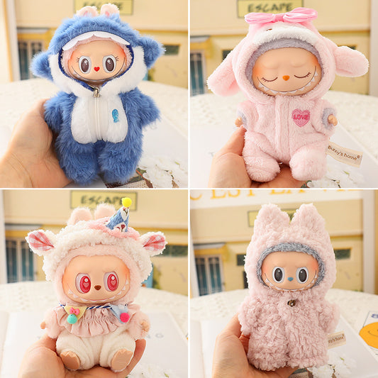 Labubu 1st-3rd Gen Clothes Only | Cute Shark Onesie for Vinyl Keychain Charms | Replacement Doll Outfits