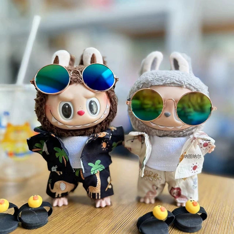 POP MART Labubu 17cm Doll Clothes - Tropical Palm Tree Beach Outfit for Blind Box Figures (No Doll Included) | Compatible with Keychain Dolls