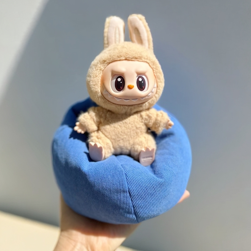 17cm Labubu Doll Sleeping Bed - Lazy Sofa & Beanbag Chair for Car Decor & Home
