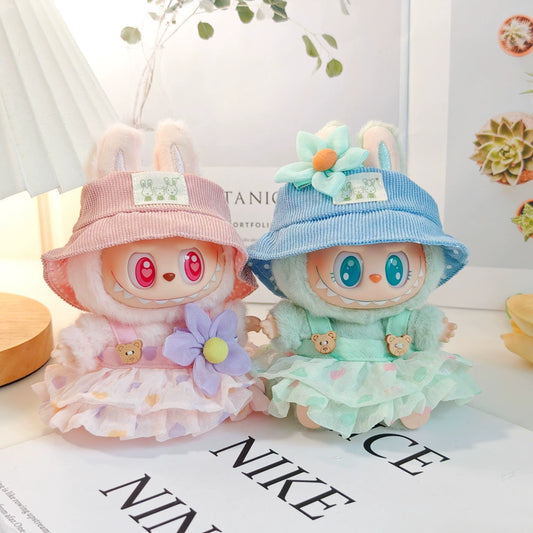 Labubu Macaron Dress - 17cm Pastel Outfit for Gen1/2 Plush Dolls