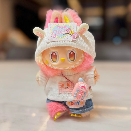 10.5cm Labubu 4th Gen Heart Code Collection High-Quality Vinyl Replacement Outfit Set | Clothes Only for Collectible Mini Keychain Charms