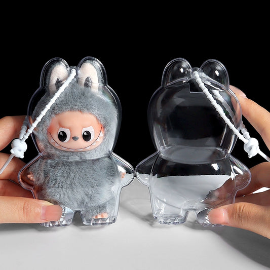 POP MART Labubu 4.0 Heart Code Case - Clear Dust Cover for Series Vinyl Figure Protection