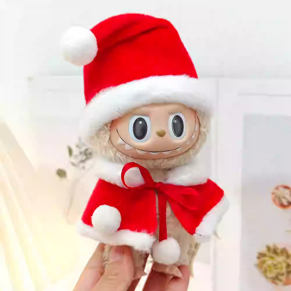 17cm Labubu Vinyl Keychain Charms Replacement Outfit Set (Clothes Only) for Collectible Dolls