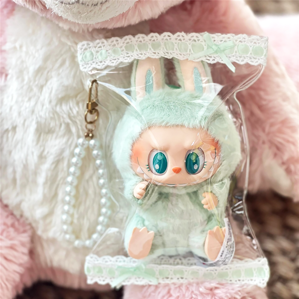 Labubu Dust Cover & Carrier - Clear Protective Case for Series 1/2/3 Vinyl Figures