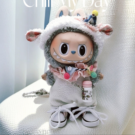 Labubu Series 1/2 Macaron Outfit - Cute Birthday Sheep Clothes for Sitting Doll