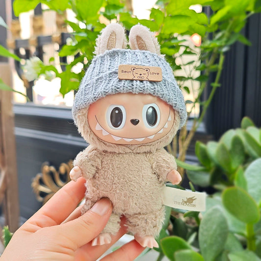 **Labubu Gen 1-3 Blind Box | 17cm Charm Hat, Doll Clothes & Plush Keychain Bag Accessories**