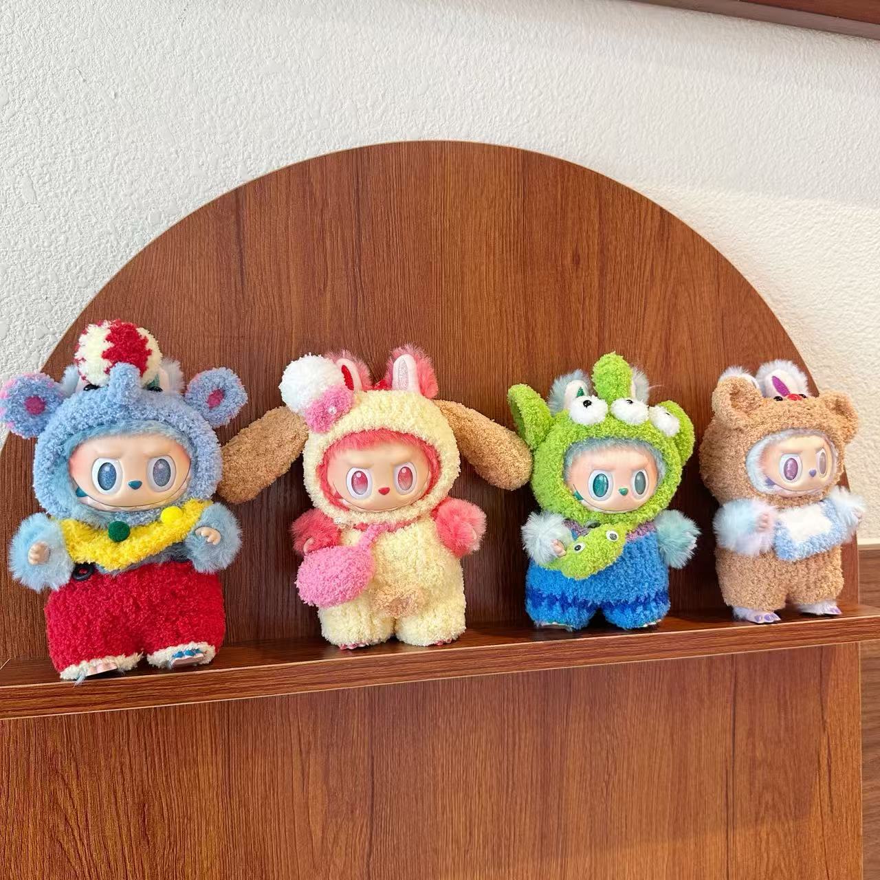 17cm Labubu Knit Doll Clothes | Handmade Crocheted Outfit Set | Fits 1st-3rd Gen Keychain/Plush Figures