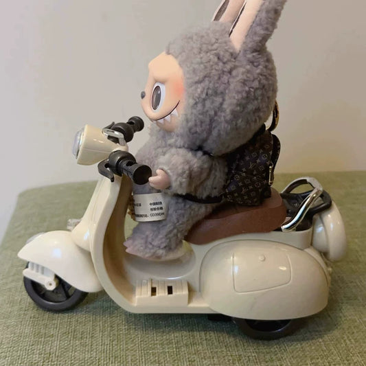 POP MART Labubu 17cm Motorcycle Prop - Vinyl Display Accessory for Blind Box Figures (No Battery/Doll Included) | Cool Bike Stand