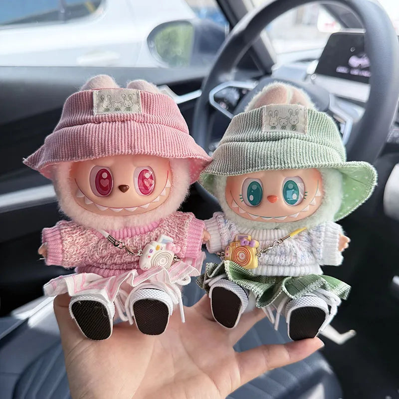 NEW Labubu Keychain Outfit - Sweater+Hat Set Fits Gen1/2/3 (No Doll)