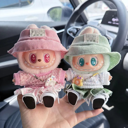 NEW Labubu Keychain Outfit - Sweater+Hat Set Fits Gen1/2/3 (No Doll)