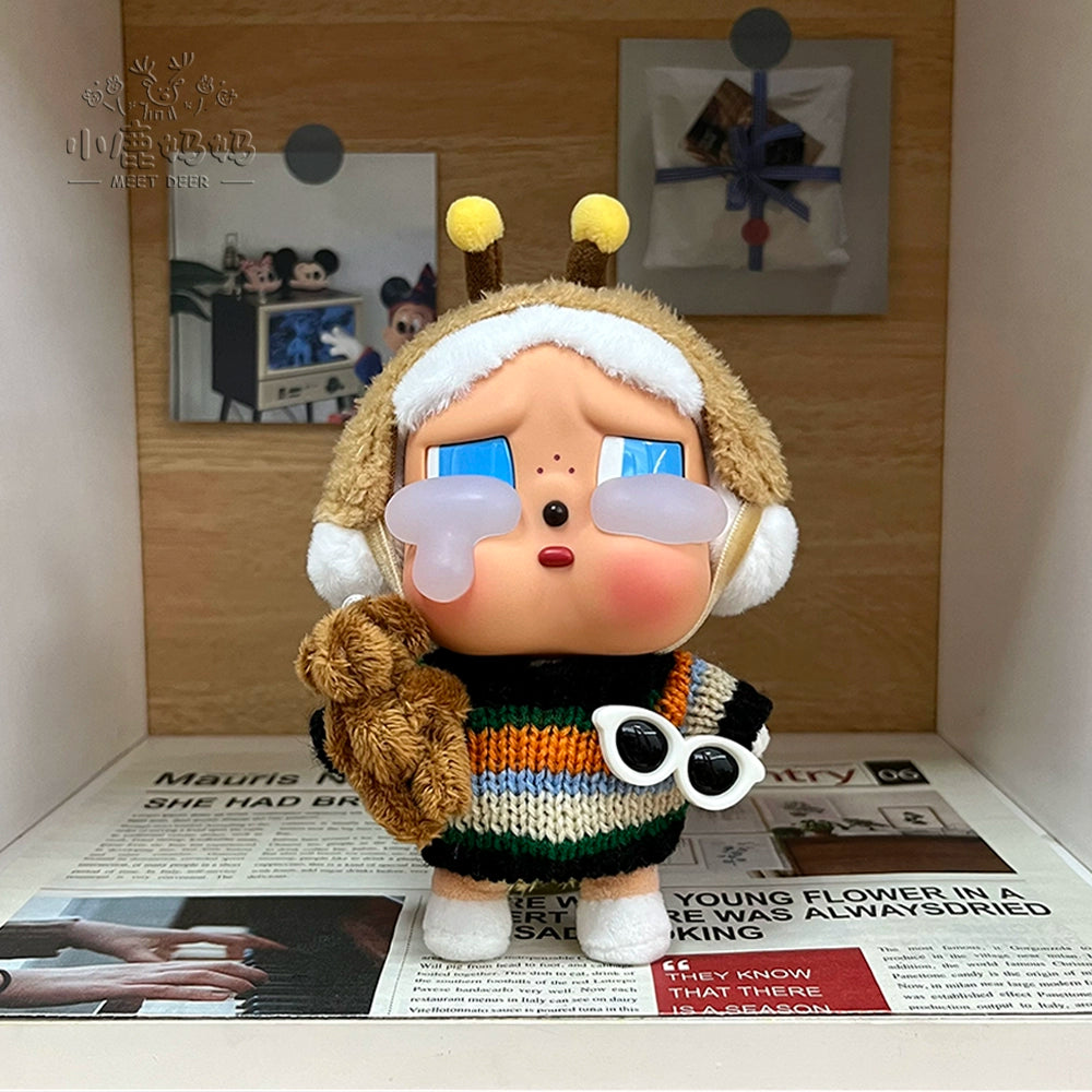 CRYBABY Tears Factory Knit Set - Blue Teddy Bear Sweater for 10cm Vinyl Dolls
