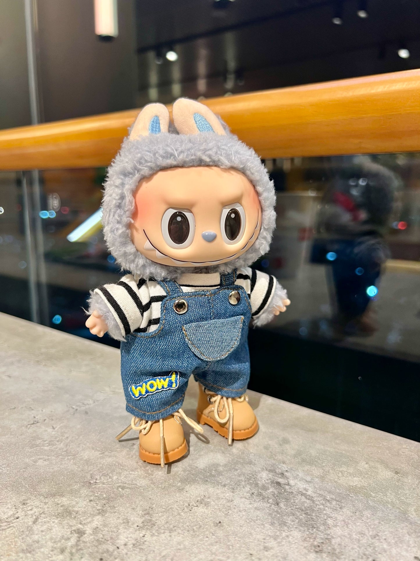 POP MART Labubu WOW Series Doll Clothes - Macaron Vinyl Face Cool Outfit for 17cm Figures (No Doll Included)
