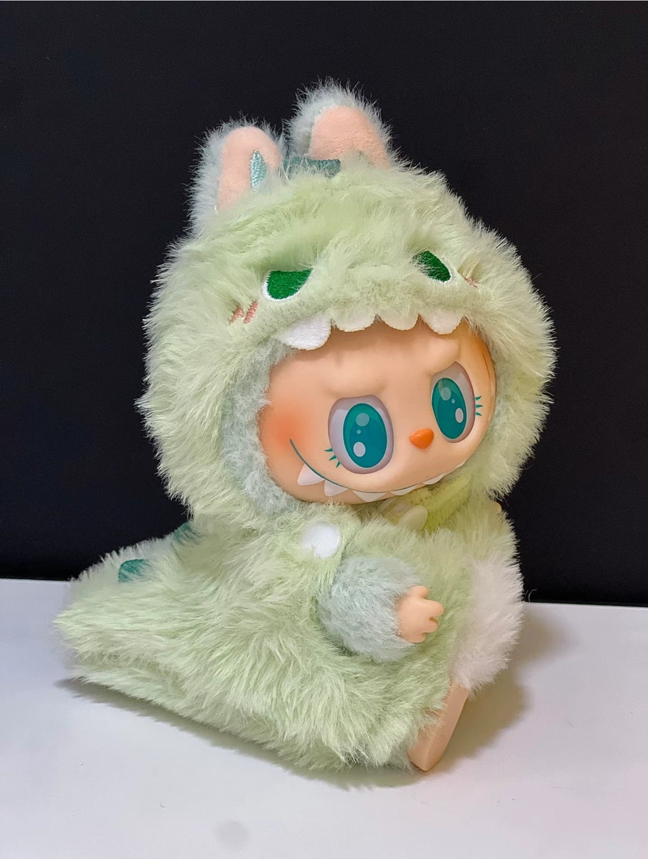 17cm Doll Clothes, Summer Outfits Green Dress + Bow Hair Clip for Vinyl Blind Box
