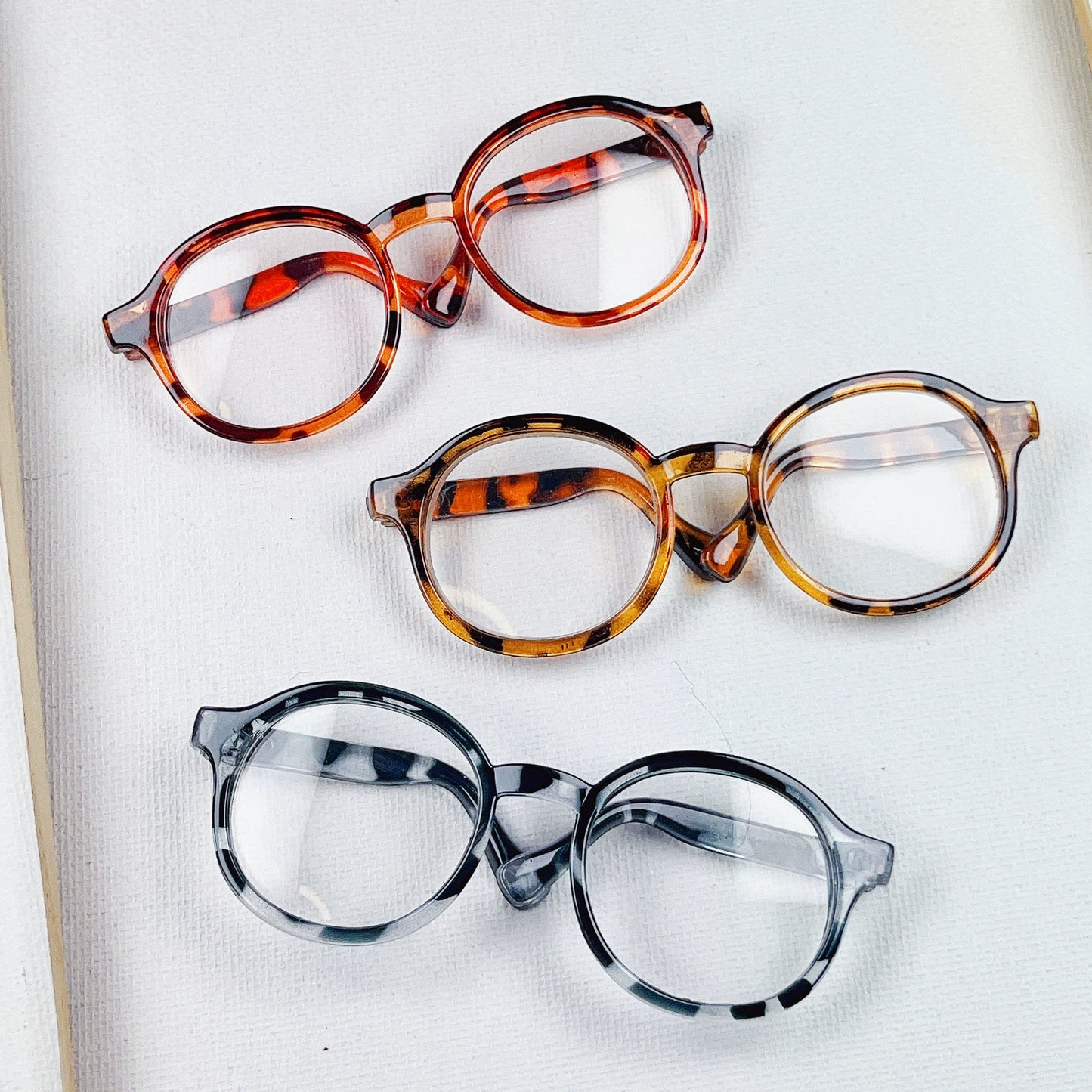 20cm Cotton Doll Glasses | Black Frame with Clear & Colorful Lenses Sunglasses Accessories for Photography Props