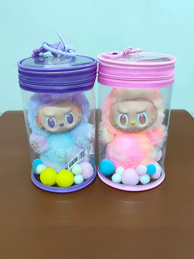 2025 New Pop Mart Labubu x CRYBABY Acrylic Mini Can Bag | Clear Dust-Proof Storage & Display Case with Detachable Shoulder Strap | Fits Labubu Gen 1-2, Sitting Party & CRYBABY