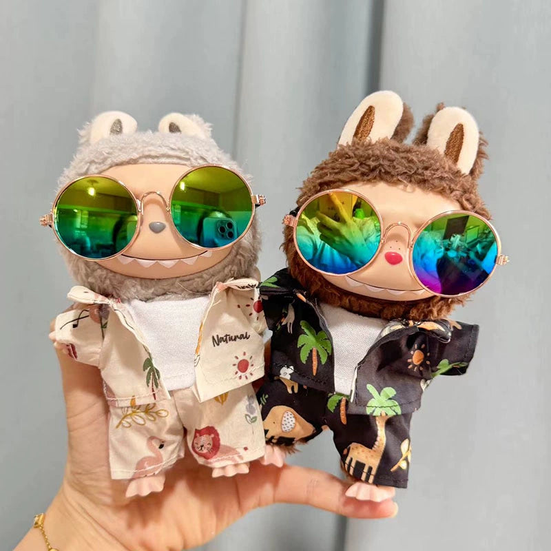 POP MART Labubu 17cm Doll Clothes - Tropical Palm Tree Beach Outfit for Blind Box Figures (No Doll Included) | Compatible with Keychain Dolls