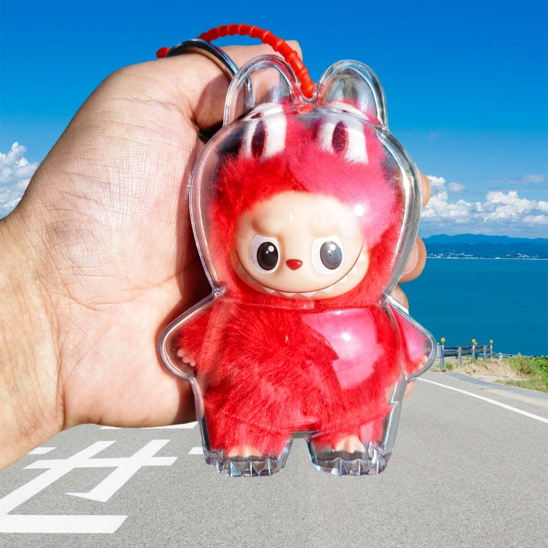Crystal Clear Dust Cover for Series 4 Figures - Labubu 4.0 Heart Code Vinyl Case