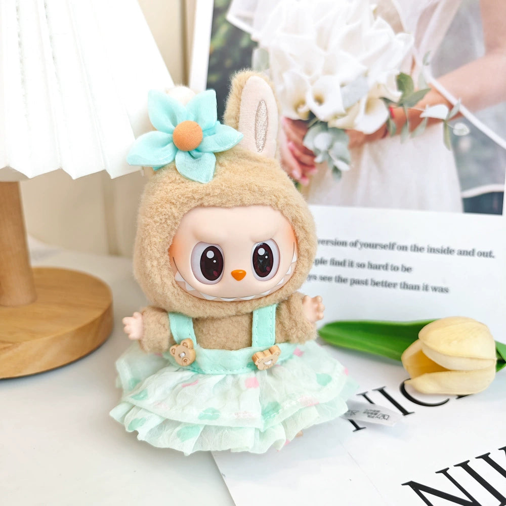 Labubu Macaron Dress - 17cm Pastel Outfit for Gen1/2 Plush Dolls