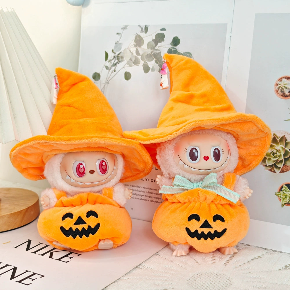 POP MART Labubu Halloween Pumpkin Outfit - Vinyl Doll Costume for Spooky Party