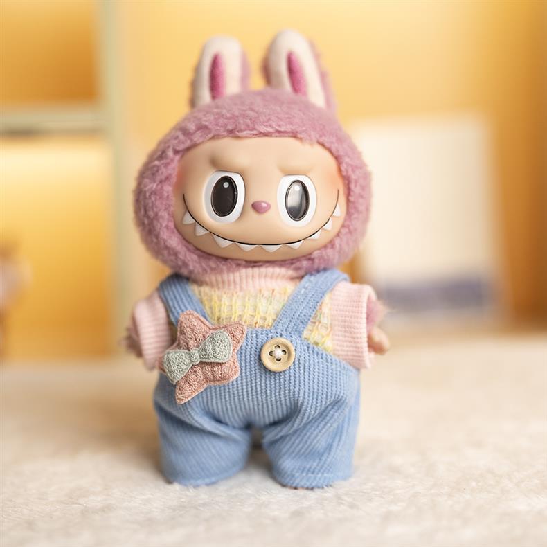 17cm Labubu Stylish Overalls Outfit Set | Fits Gen 1-3 Dolls (Clothes Only)