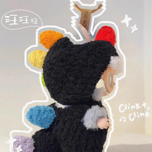 Handmade Crochet Dinosaur Outfit for Labubu 1st/2nd/3rd Gen Vinyl Figures - Custom Knitted Costume Replacement Clothes (Black Dinosaur)