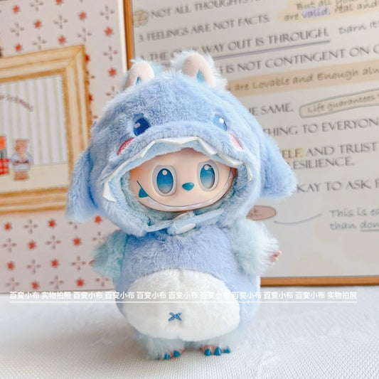 Labubu 3D Animal Costume Set - Dino/Shark/Bee Outfits for Gen1/2/3 Vinyl Dolls (17cm)