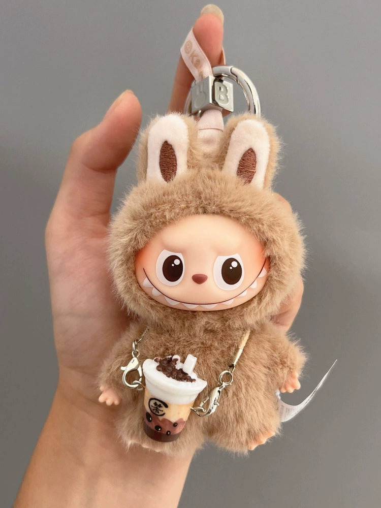 Labubu Series 4 Mini Milk Tea Cup - BJD Doll Accessory for Clothes & Keychain Decor