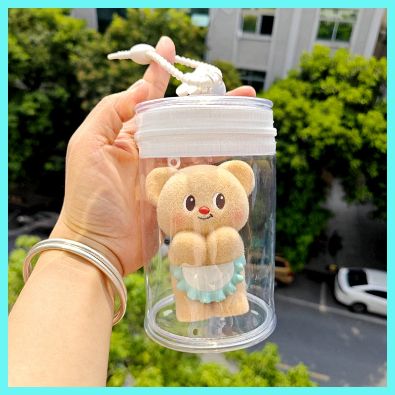 16cm Cotton Doll Mini Can Bag | Thickened Cylindrical Acrylic Case | High-Definition Transparent Dust-Proof Storage & Carry Bag for Dolls