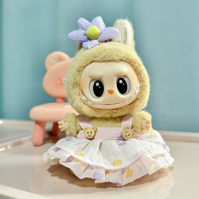 Labubu Blind Box Outfit - Vinyl Face Keychain Clothes for Sitting Party Doll