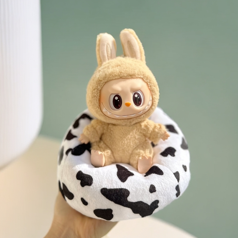 17cm Labubu Doll Sleeping Bed - Lazy Sofa & Beanbag Chair for Car Decor & Home