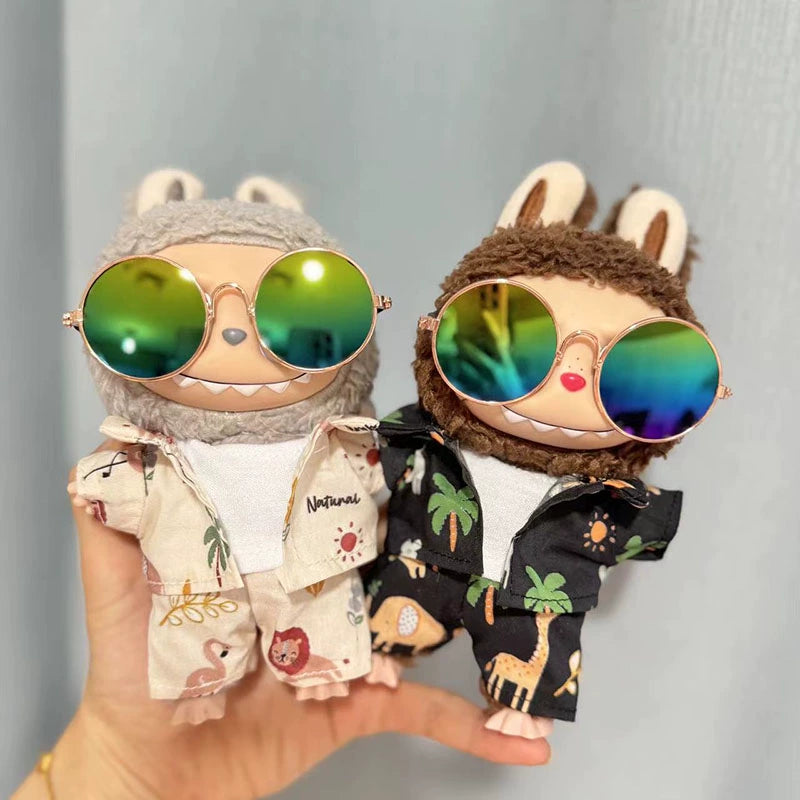 POP MART Labubu 17cm Doll Clothes - Tropical Palm Tree Beach Outfit for Blind Box Figures (No Doll Included) | Compatible with Keychain Dolls