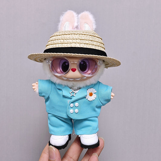 **(Doll Clothes Only) Labubu x GD (G-Dragon) Celebrity-Inspired Clothes & Hat Set | Fits 15cm/17cm Vinyl Dolls**