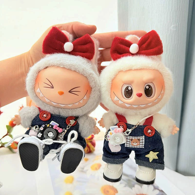 Labubu Blind Box Outfit - Vinyl Face Keychain Clothes for Sitting Party Doll