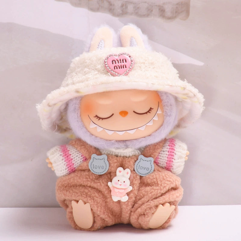 Clothes Only | Labubu Gen 2 Blind Box Charm Overalls Set | Changeable Outfit for Sitting Series Dolls