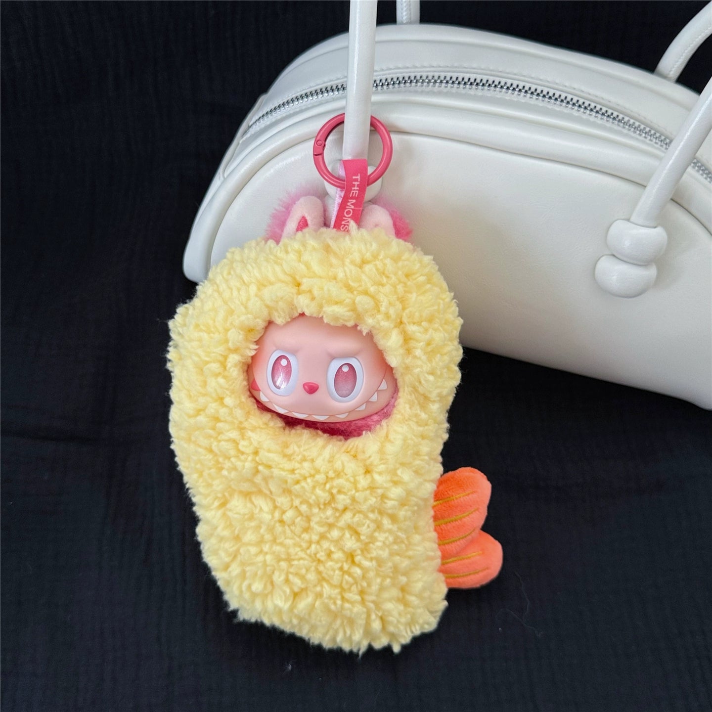 Labubu Fried shrimp Doll Clothes - Crunchy Texture Fabric + Bendable Tail (No Doll)