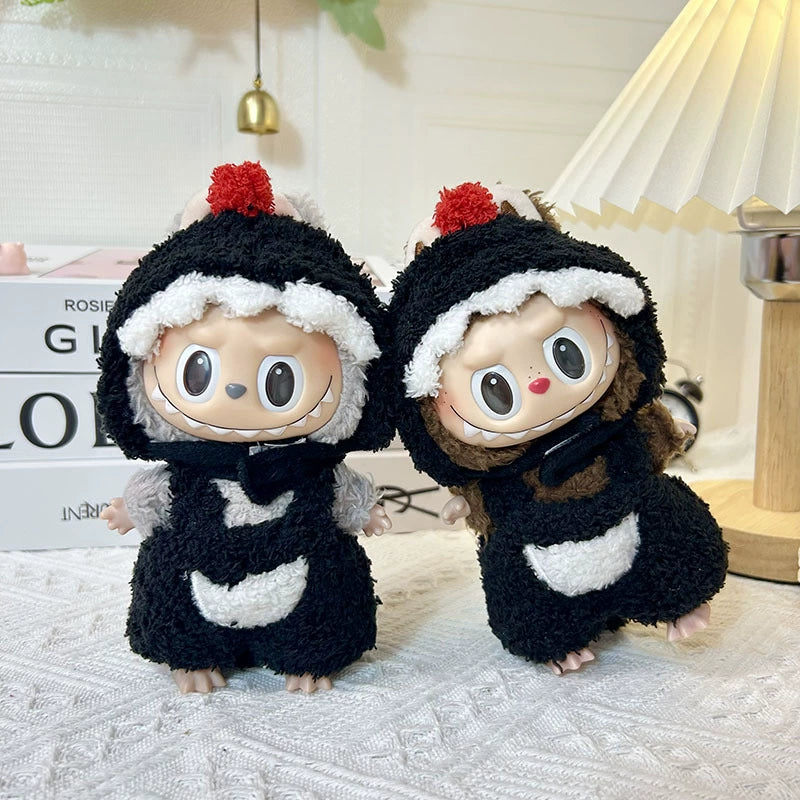 POP MART Labubu 17cm Doll Clothes - Cute Bear Bread Costume Set w/Keychain (No Doll Included) | Vinyl Figure Outfit