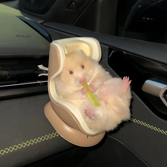 POP MART Labubu Mini Car Seat Decor - Cute Vinyl Figure Holder w/Seatbelt for Air Vents | New Vehicle Interior Accessory