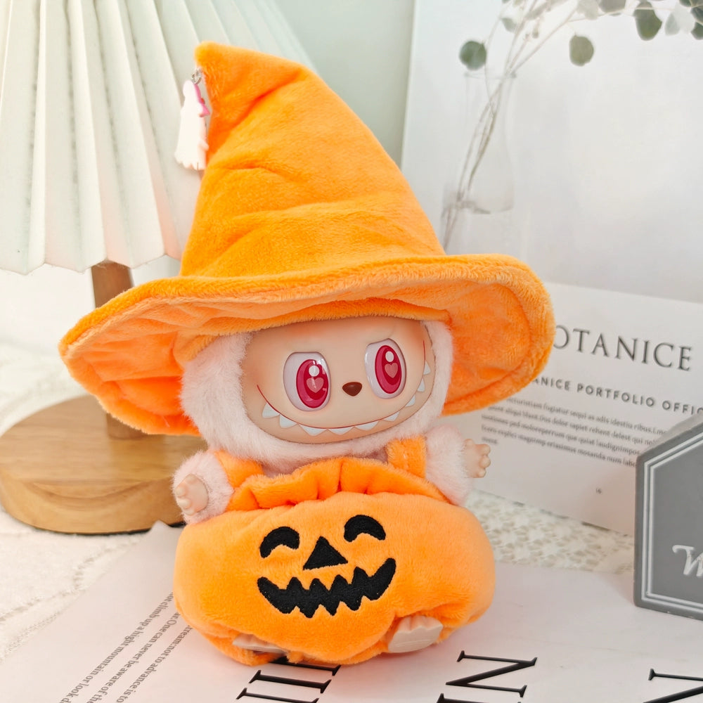 POP MART Labubu Halloween Pumpkin Outfit - Vinyl Doll Costume for Spooky Party