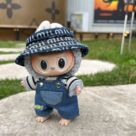 POP MART Labubu WOW Series Doll Clothes - Macaron Vinyl Face Cool Outfit for 17cm Figures (No Doll Included)