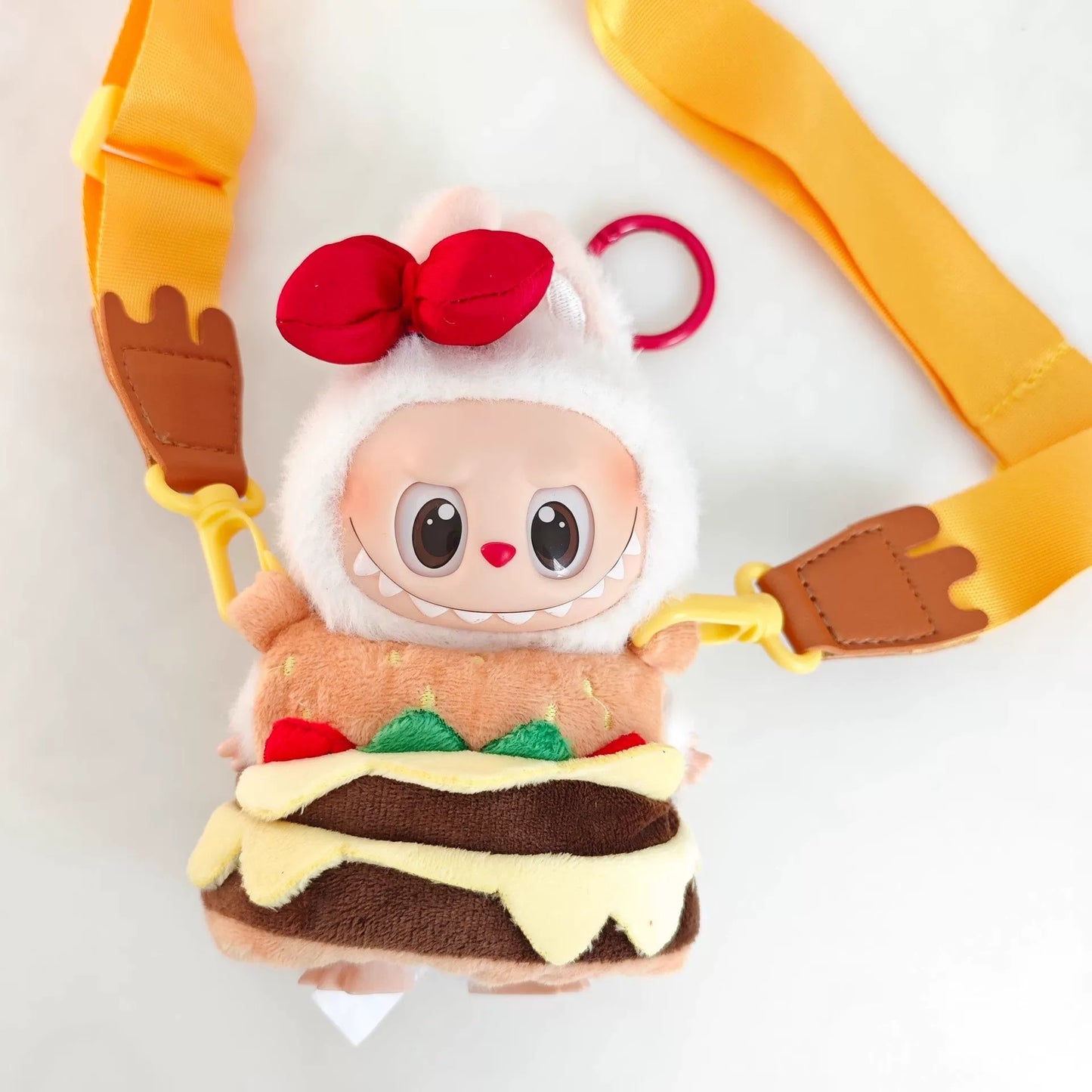 NEW 2025 POP MART Labubu Doll Clothes - Hamburger Takeout Bag Outfit for 17cm Vinyl Figures (Clothes Only) | Crossbody Purse Style