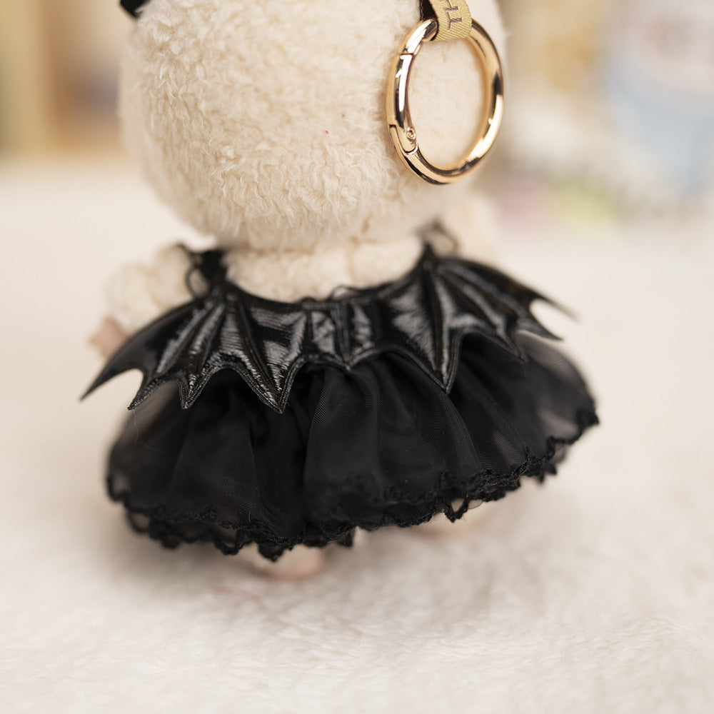 Labubu Keychain Dark Angel Dress - Black Devil Chiffon Skirt for Plush Doll Clothes Change