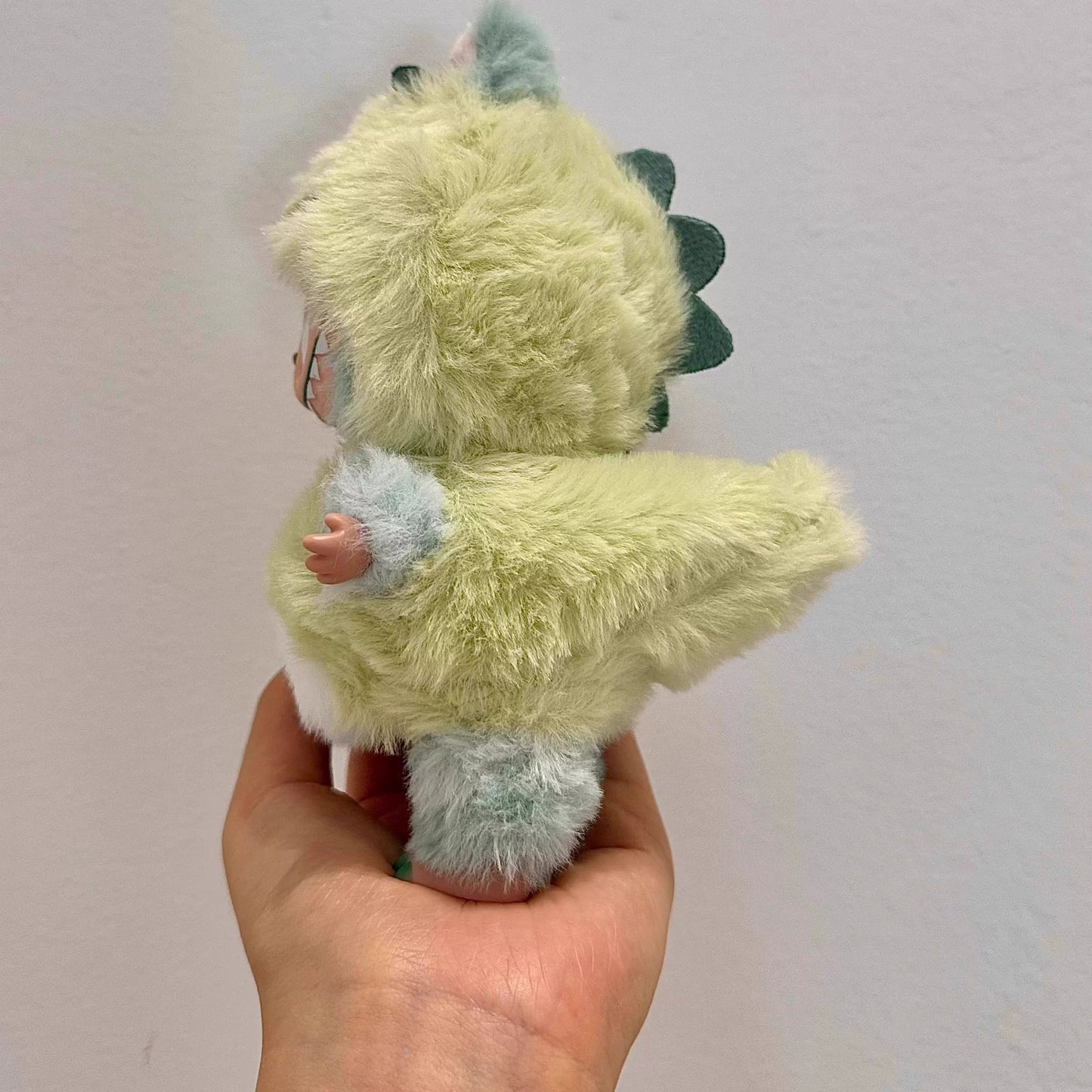 Labubu Green 3D Dinosaur Outfit - Plush Costume for Cotton Doll Change Clothes