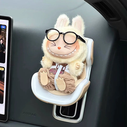 POP MART Labubu Car Air Vent Clip Holder - Secure Mount for 17cm Vinyl Figures | Dashboard/Seat Decor (No Doll)