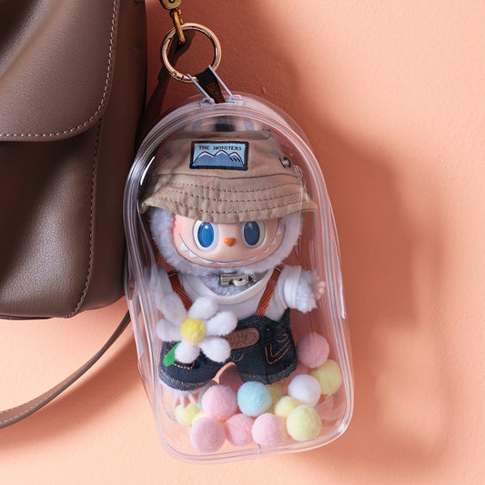 17cm Vinyl Doll Transparent Ita Bag | Waterproof Dust-Proof Display Case with Adjustable Shoulder Strap
