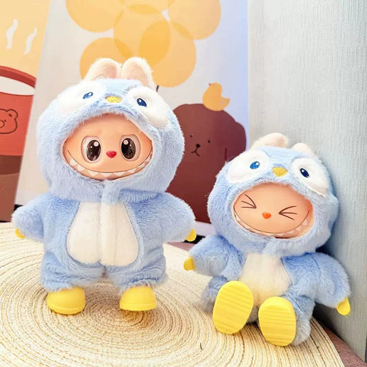 17cm Labubu 1st-2nd Gen Sitting Party Melody Style Onesie | Cute Replacement Outfit Set for Plush/Vinyl Keychain Charms (Clothes Only)
