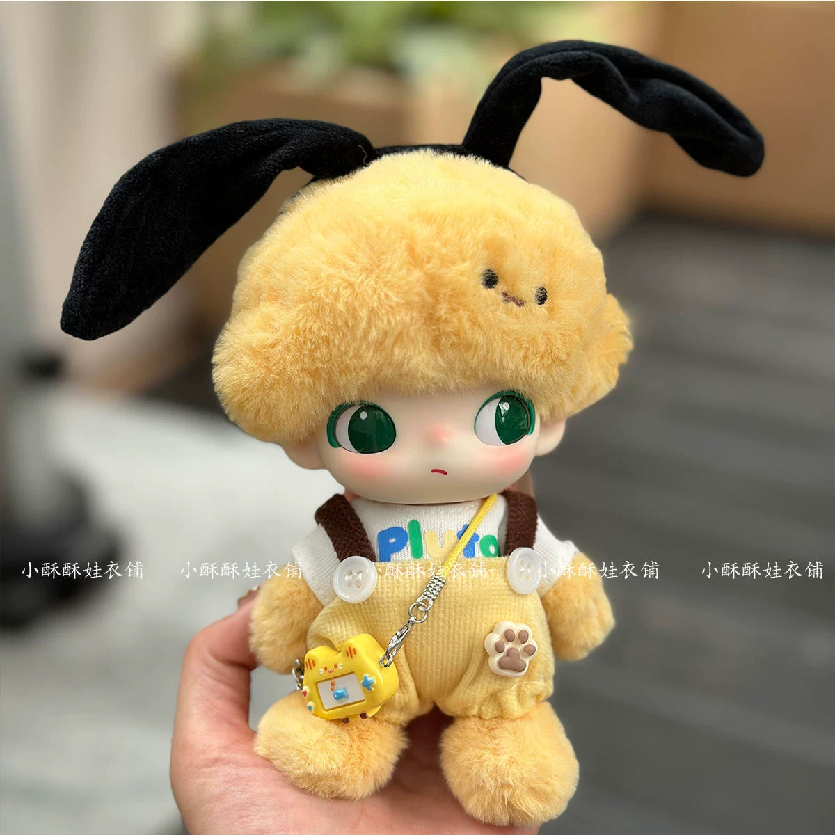 DIMOO x Disney Pluto Outfit - Blue Mouse Overalls + Gameboy Bag for 10cm Vinyl Dolls