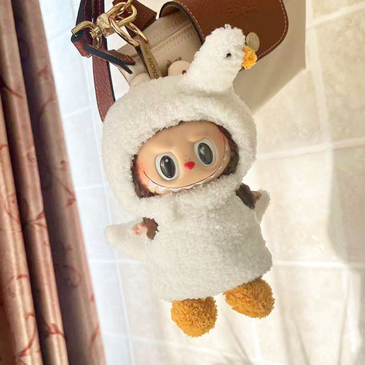 LABUBU Clothes, Stylish Adorable Clothes Outfit - Little Swan (Hat+Sweater+Socks)(No Doll)