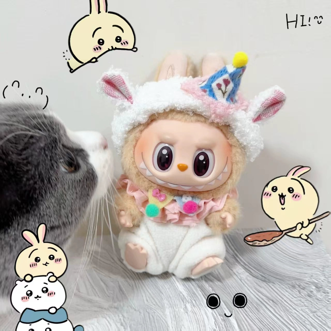 POP MART Labubu Doll Clothes Set - Bee, Dinosaur, Sheep & Monkey Outfits for Gen 1/2 Figures 17cm (No Doll Included)