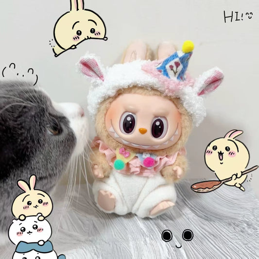 POP MART Labubu Doll Clothes Set - Bee, Dinosaur, Sheep & Monkey Outfits for Gen 1/2 Figures 17cm (No Doll Included)