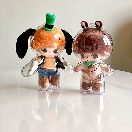 DIMOO Crystal Clear Case - Premium Acrylic Dustproof Shell for 10cm Vinyl Dolls